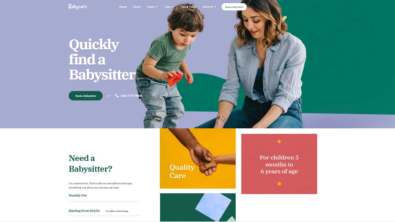 Responsive Webdesign - Template Babysitter