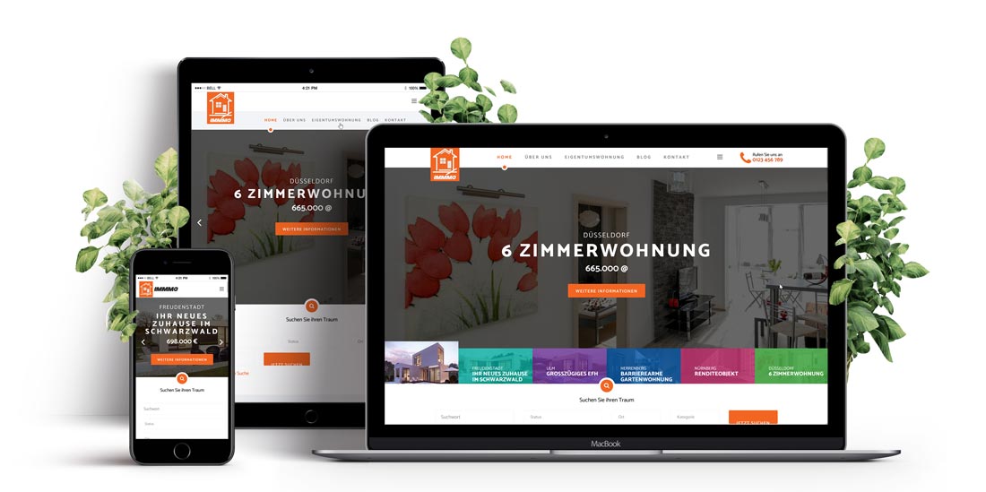 Responsive Webdesign - Website Vorlage Immobilienmakler
